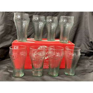 Coca-Cola Green Glass Bell Soda Set, 8 Pieces