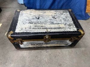 Vintage Military Steamer Trunk Footlocker