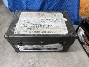 Vintage US Army Military Footlocker Trunk