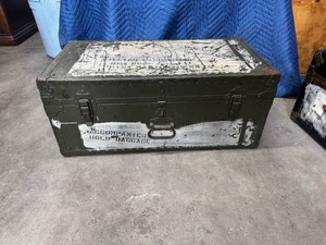 Vintage Military Army Footlocker Trunk