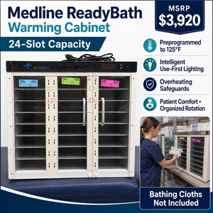 MSRP $3,920 Medline ReadyBath 24-Slot Warming Cabinet  Preprogrammed to 125°F with Intelligent Use-First Lighting and Overheating Safeguards for Organized Patient-Comfort Supplies - Works Great