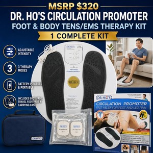 MSRP $320 NEW Open Box Dr. Hos Circulation Promoter Foot &amp Body TENSEMS Therapy Kit  1 Complete Kit With Adjustable Intensity, Body Pads, Travel Foot Pads and Carrying Case