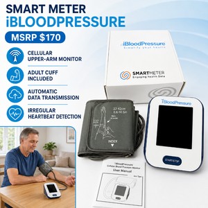 MSRP $170 NEW Open Box Smart Meter iBloodPressure Cellular Upper-Arm Blood Pressure Monitor Kit  Adult 2242 cm Cuff, Automatic Data Transmission and Irregular Heartbeat Detection