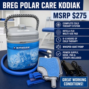 MSRP $275 Breg Polar Care Kodiak Cold Therapy System With Universal Intelli-Flo Multi-Use Pad  Includes Power Supply, Hose and Straps  68 Hours of Cold Therapy  Great Working Conditions