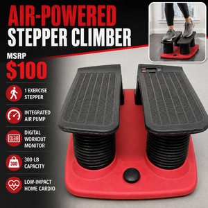MSRP $100 AirClimber Pneumatic Exercise Stepper  Adjustable 15 Air Resistance, Digital Workout Monitor and Wide Textured Pedals  Low-Impact Home Cardio, 300-Lb Capacity