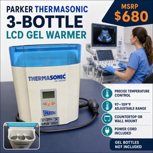 MSRP $680 Parker Thermasonic Three-Bottle LCD Ultrasound Gel Warmer  Adjustable 97109°F Temperature Control  Countertop or Wall-Mount Design With Power Cord Works Great