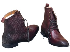Renaissance Mens Burgundy Snakeskin High Boots Size 45  US 12 w Box