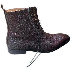Renaissance Mens Snakeskin High Boots Coffee Brown Size 45  US 12 w Box