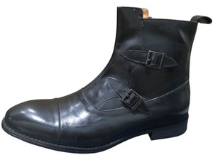 Renaissance Mens Double Monk Strap Boots Black Size 9 w Box
