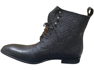 Renaissance Mens Snakeskin High Boots Black Size 46  US 13 w Box