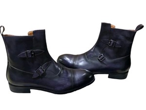 Renaissance Mens Grey Double Monk Strap Ankle Boots Size 1245 Cap Toe w Side Zips