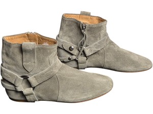 Isabel Marant Etoile Gray Suede Leather Ankle Boots Size 37 Made in Italy