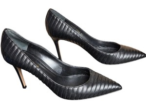 Gianvito Rossi Milano Black Leather Pointed Toe Stiletto Pumps Size 41 Made in Italy