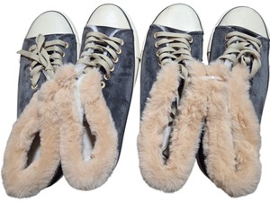 Lot of 2 Pairs Beierpai 8ER STAR Faux Fur High-Top Sneakers Size 39 Gray
