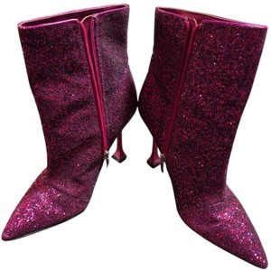 Marc Fisher Womens Pink Glitter Pointed Toe High Heel Ankle Boots Size 8.5M