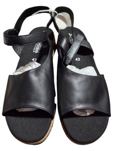Mephisto Womens Black Leather Soft-Air Sandals Size 42