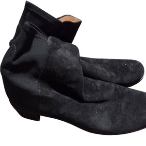 Stuart Weitzman Womens Size 11 M Black Suede Ankle Boots Low Block Heel