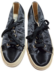 Superga x The Man Repeller Black Satin Sneakers Womens Size 7.5  EU 38