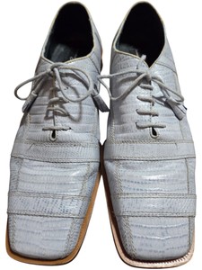 Giorgio Brutini Private Collection Gray Reptile-Embossed Lace-Up Dress Shoes