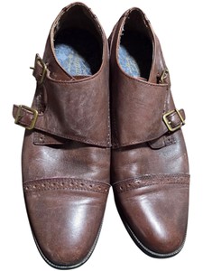 Original Penguin by Munsingwear Mens Brown Leather Double Monk Strap Dress Shoes  Size 9.5