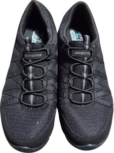 Skechers Air-Cooled Memory Foam Black Walking Shoes Womens Size 8 SN 22823 BBK