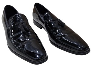 Stacy Adams Mens Black Patent Finish Tassel Loafers Dress Shoes Size 10M 21921-008