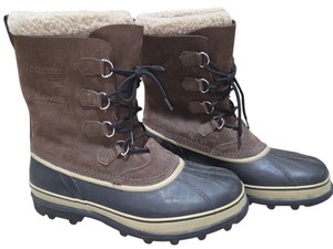 SOREL Caribou Mens Waterproof Winter Snow Boots BrownBlack Size 15 NM1000-238