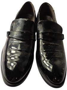 ZZHAP Mens Black Patent Leather Loafers Dress Shoes  Size 46  LT219