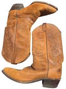 Dan Post Mens Brown Leather Western Cowboy Boots Pointed Toe Embroidered Size 9