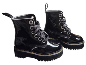 Dr. Martens Molly Black Patent Leather Platform Lace-Up Boots  Womens US 6