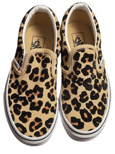Vans Kids Leopard Print Classic Slip-On Canvas Sneakers Shoes Size US 13