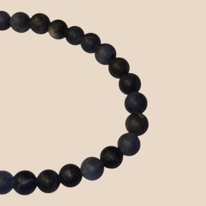 Matte Black Round Beaded Stretch Bracelet