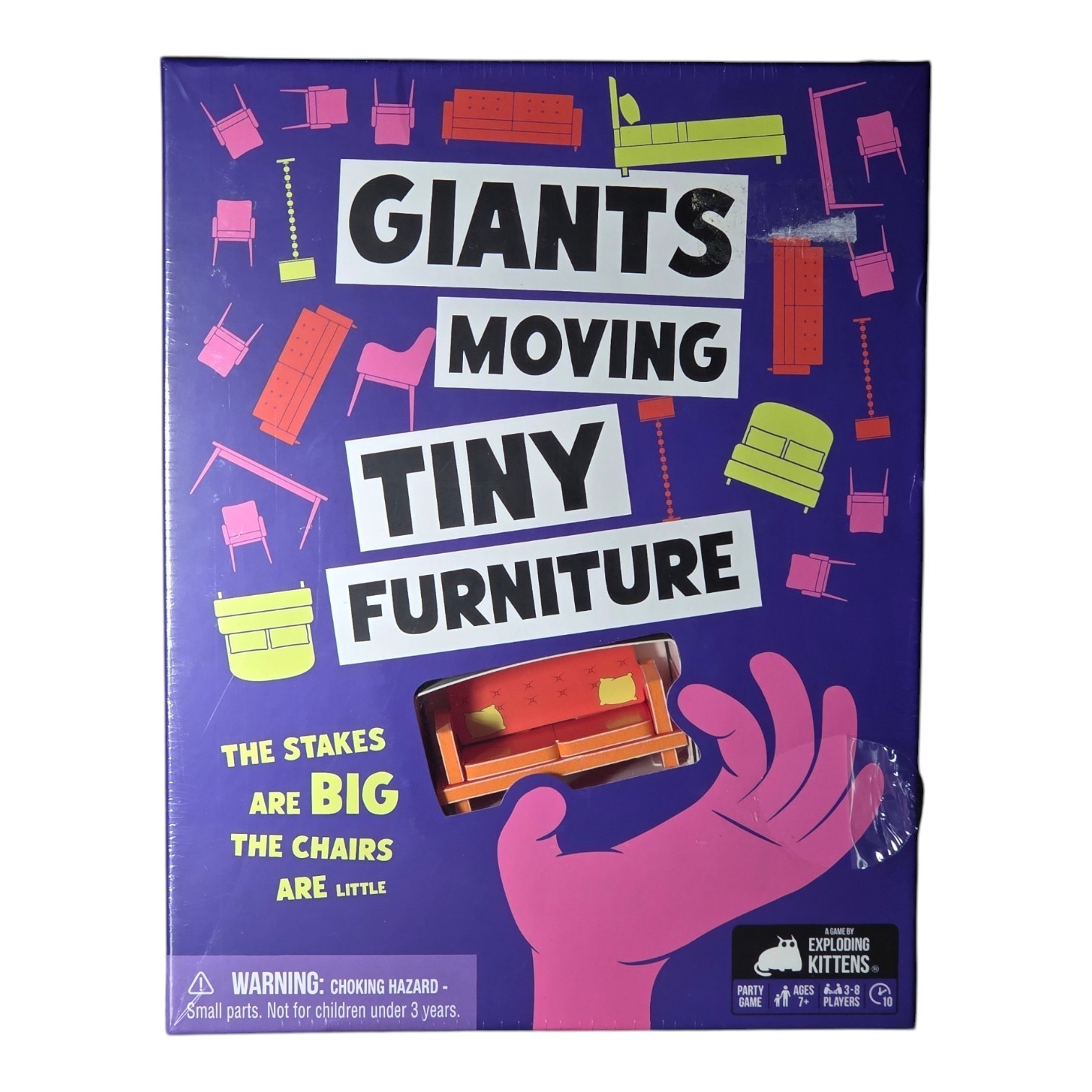 Exploding Kittens Giants Moving Tiny Furniture Party Game  Sealed