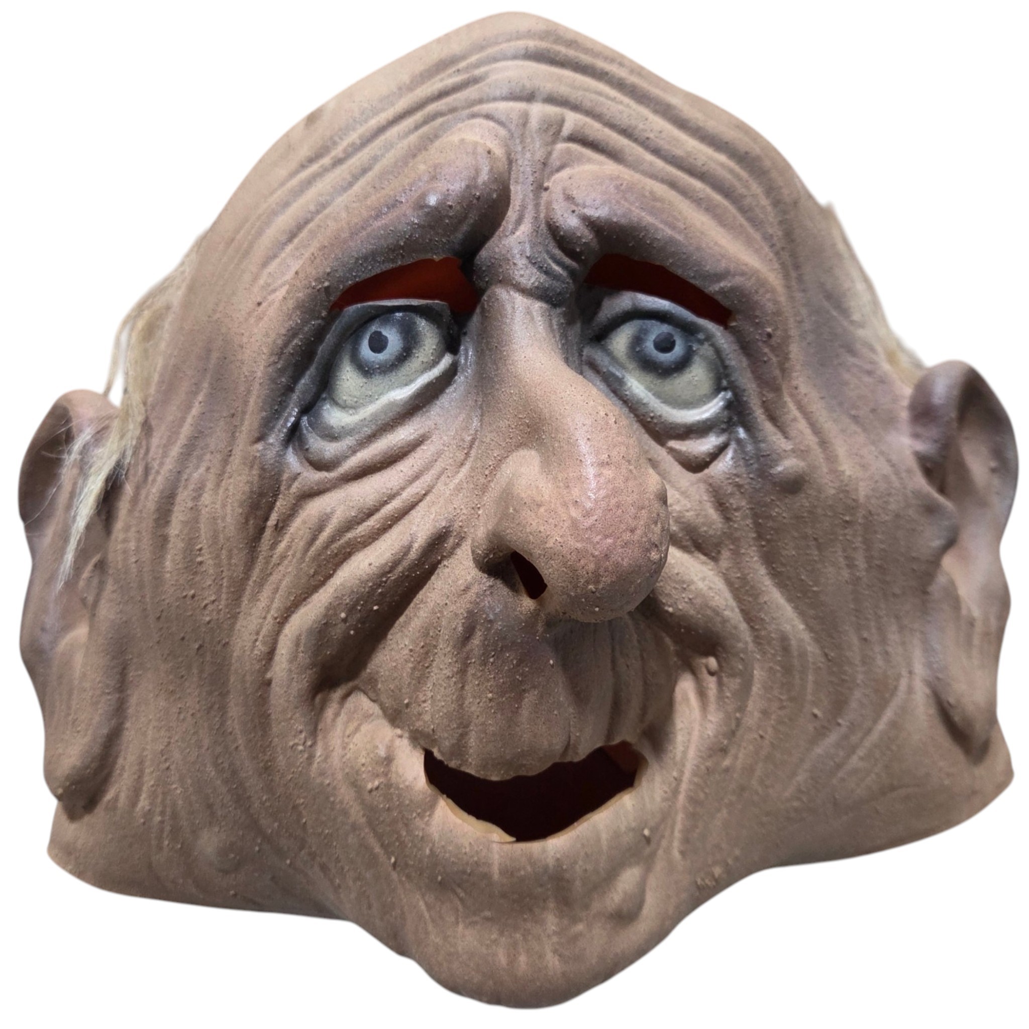Creepy Old Man Halloween Mask With Gray Hair  Full Head LatexRubber Costume Mask