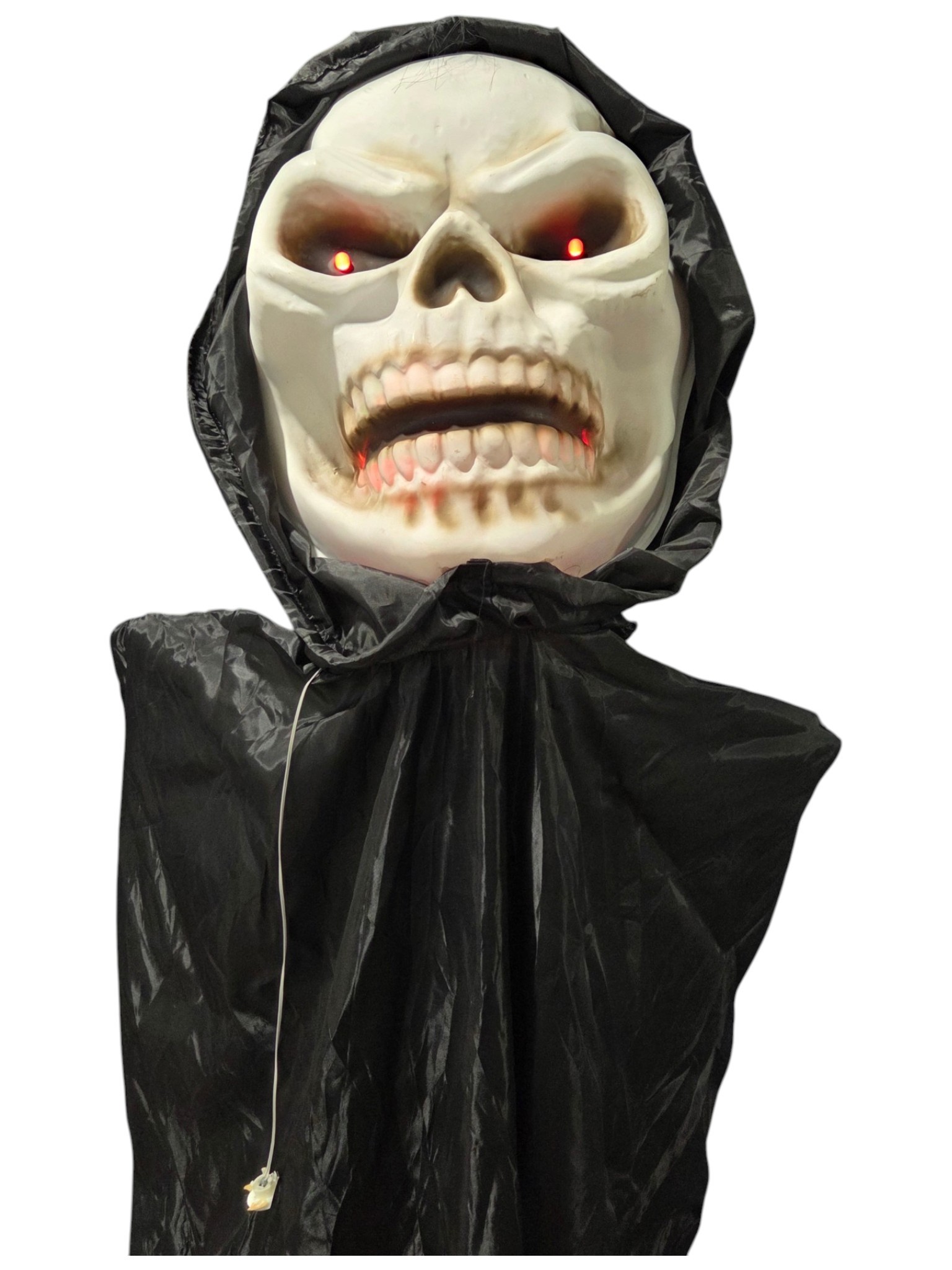 Light-Up Hanging Grim Reaper Skull Halloween Decoration  Red & Multicolor Lights