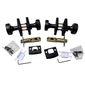 Lot of 5 Goldenwarm Black Interior Door Knob Sets  Model MS7042BK12-1A-GW