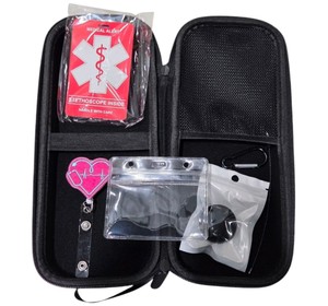Lot of 4 MGZNMTY 6-Piece Stethoscope Case Kits  Black Nurse Accessories