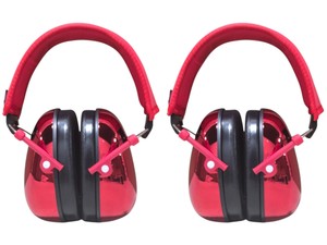 Lot of 2 TacGuru 130 Gemstones Edition Kids Hearing Protection Earmuffs  Ruby Red, NRR 23dB