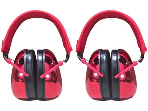 Lot of 2 TacGuru 130 Gemstones Edition Kids Hearing Protection Earmuffs  Ruby Red, NRR 23dB