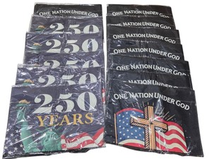 Lot of 12 MAGJIUKE 12 x 18 Patriotic Garden Flags  250 Years & One Nation Under God