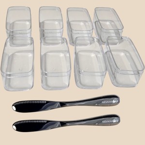 12 Boxes  8-Pc Clear Rectangular Dessert CupsContainers w Serving Spoons