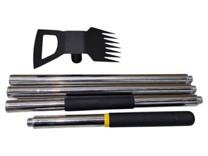 Lot of 3 ATVERDEX 2-in-1 Weed Puller Garden Hoe & 7-Tooth Rake  Long Handle