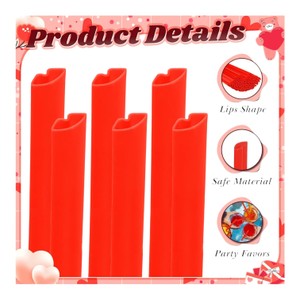 Lot of 15 Boxes  1,500 Red Lips-Shaped Straws  100 Per Box  PartyWedding Supplies