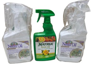 Lot of 3 Neem Oil Ready-to-Use Garden Sprays  Bonide Captain Jacks & Natria  2432 oz