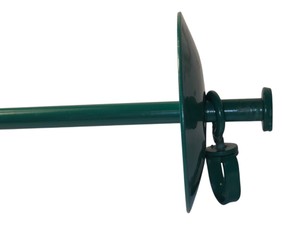 Heavy-Duty Green Metal Spiral Ground Anchor Stake with Swivel Tie-Out Ring