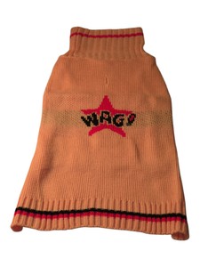 WAG Large Dog Sweater  PeachPink Knit Star Design  Size L