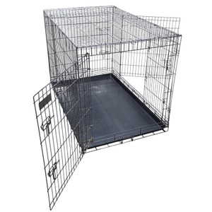 Precision Pet Products 33 H x 25 W Double-Door Folding Wire Dog Crate w Tray