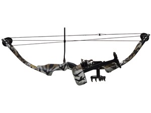 Myles Keller Impulse Compound Bow 28-30 Draw 50-65 lb Camo w Sight & Accessories