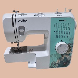  Brother SM3701 37-Stitch Electric Sewing Machine with Extension Table & Cover – Untested