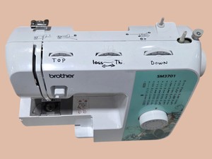  Brother SM3701 37-Stitch Electric Sewing Machine with Extension Table & Cover – Untested